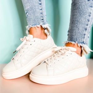 Berness quilted lace up sneakers: size 10